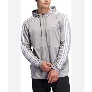 Adidas Men's Fleece‎ Tech Hooded Full Zip Sweatshirt Pullover Gary Size Medium